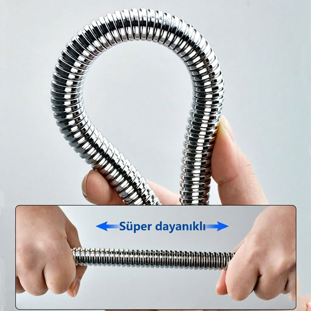 Ömürlük Patlamaz Çelik Örgülü Duş Hortumu – %100 Sızdırmaz & Ultra Dayanıklı