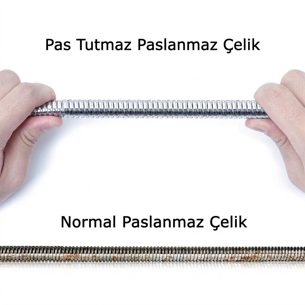 Ömürlük Patlamaz Çelik Örgülü Duş Hortumu – %100 Sızdırmaz & Ultra Dayanıklı