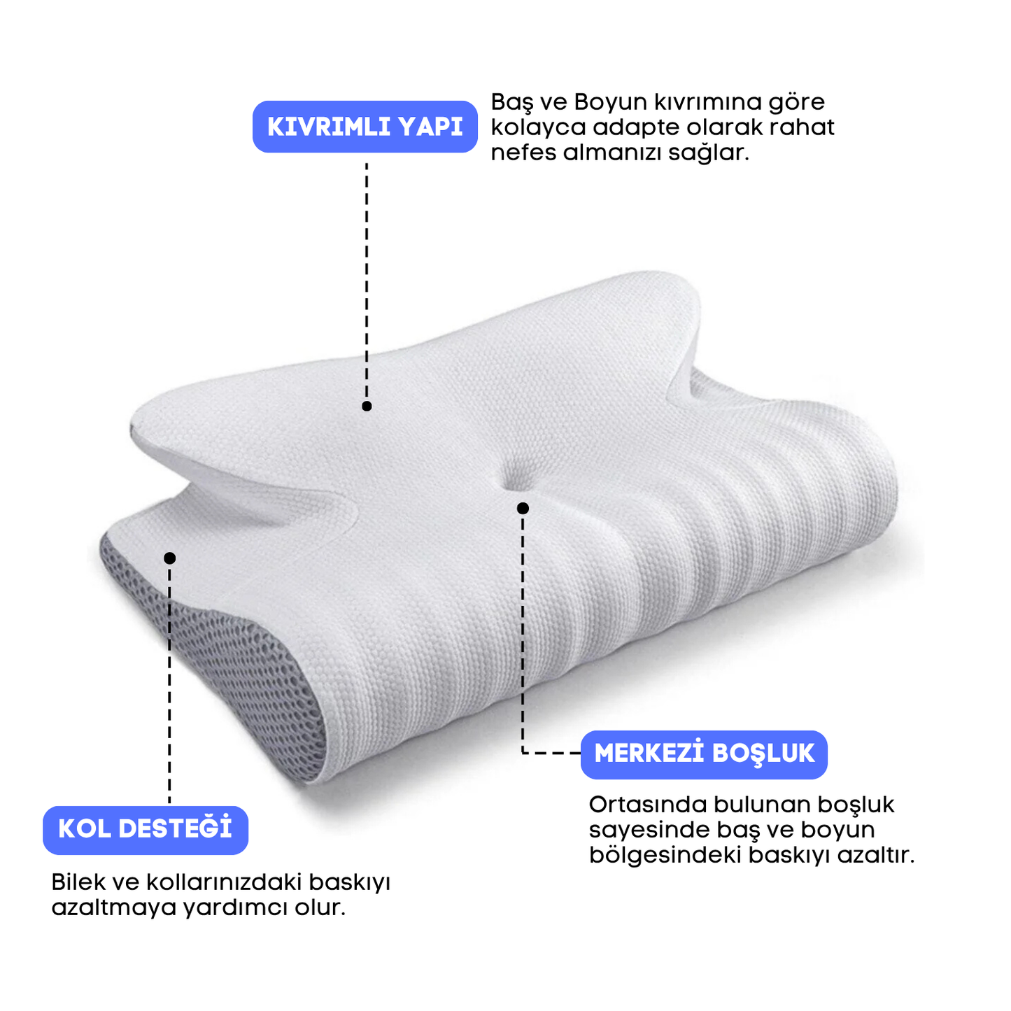 Aykar™ - Boyun Destekleyici 100% Ortopedik Yastık
