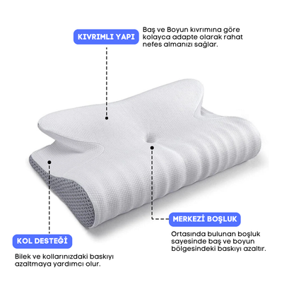Aykar™ - Boyun Destekleyici 100% Ortopedik Yastık
