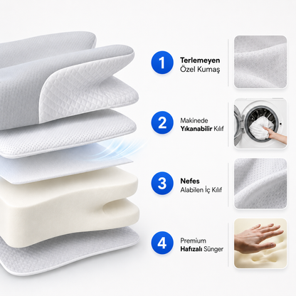 Aykar™ - Boyun Destekleyici 100% Ortopedik Yastık