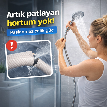 Ömürlük Patlamaz Çelik Örgülü Duş Hortumu – %100 Sızdırmaz & Ultra Dayanıklı