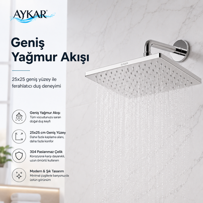 Yeni Nesil Paslanmaz Çelik Tepe Duş Başlığı