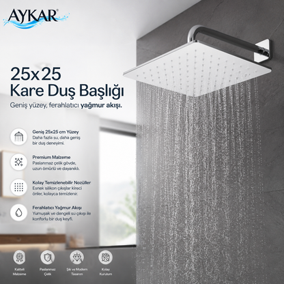Yeni Nesil Paslanmaz Çelik Tepe Duş Başlığı